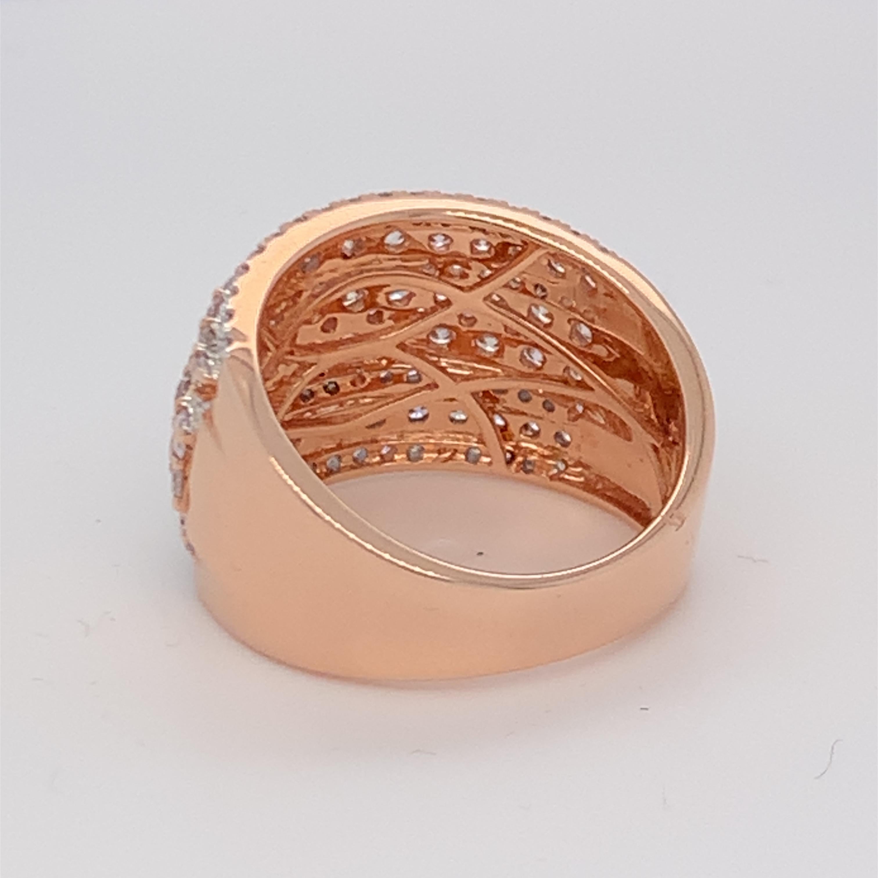 Women's 2.09 Carat Pink & White Diamond Band in 14k Rose Gold