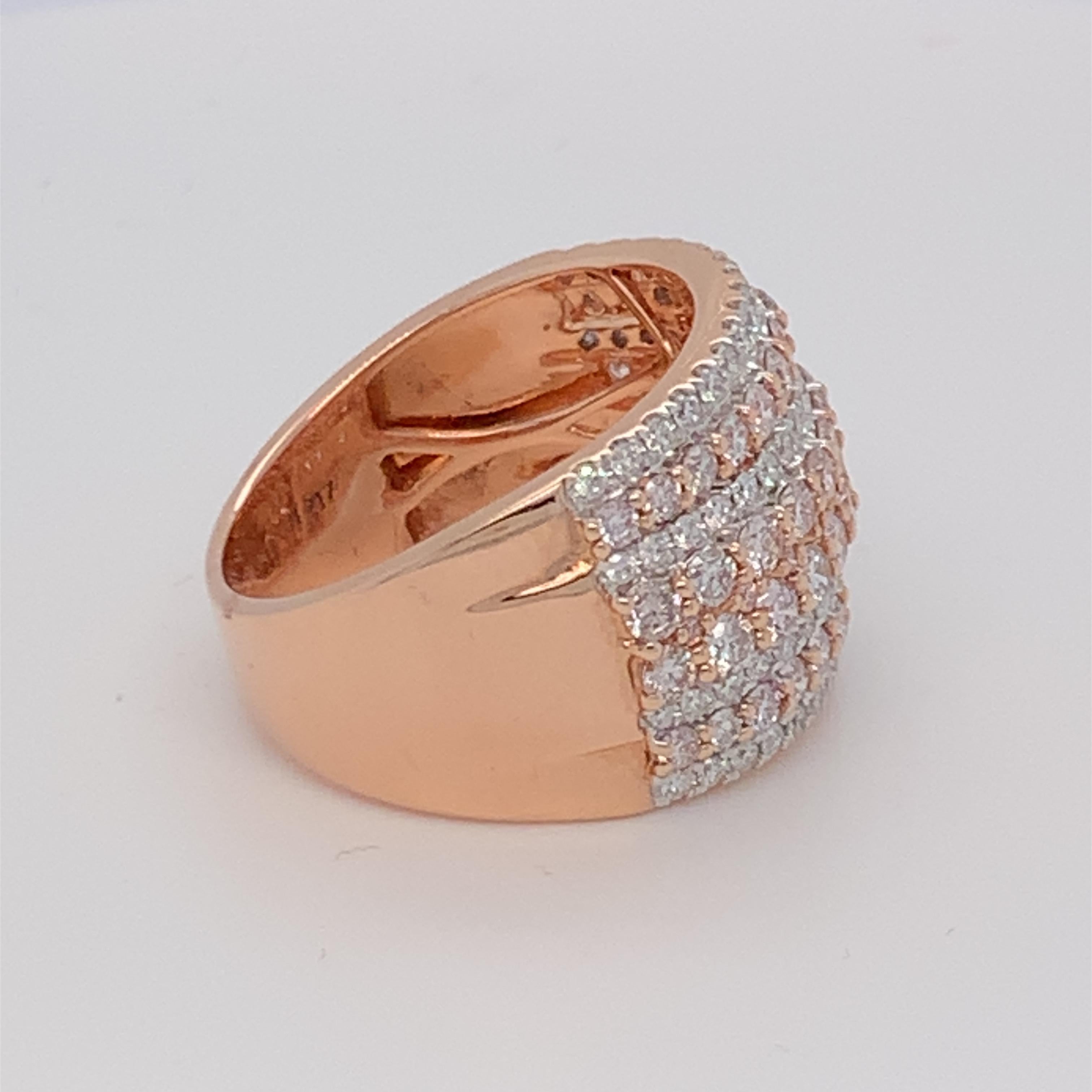 2.09 Carat Pink & White Diamond Band in 14k Rose Gold 2