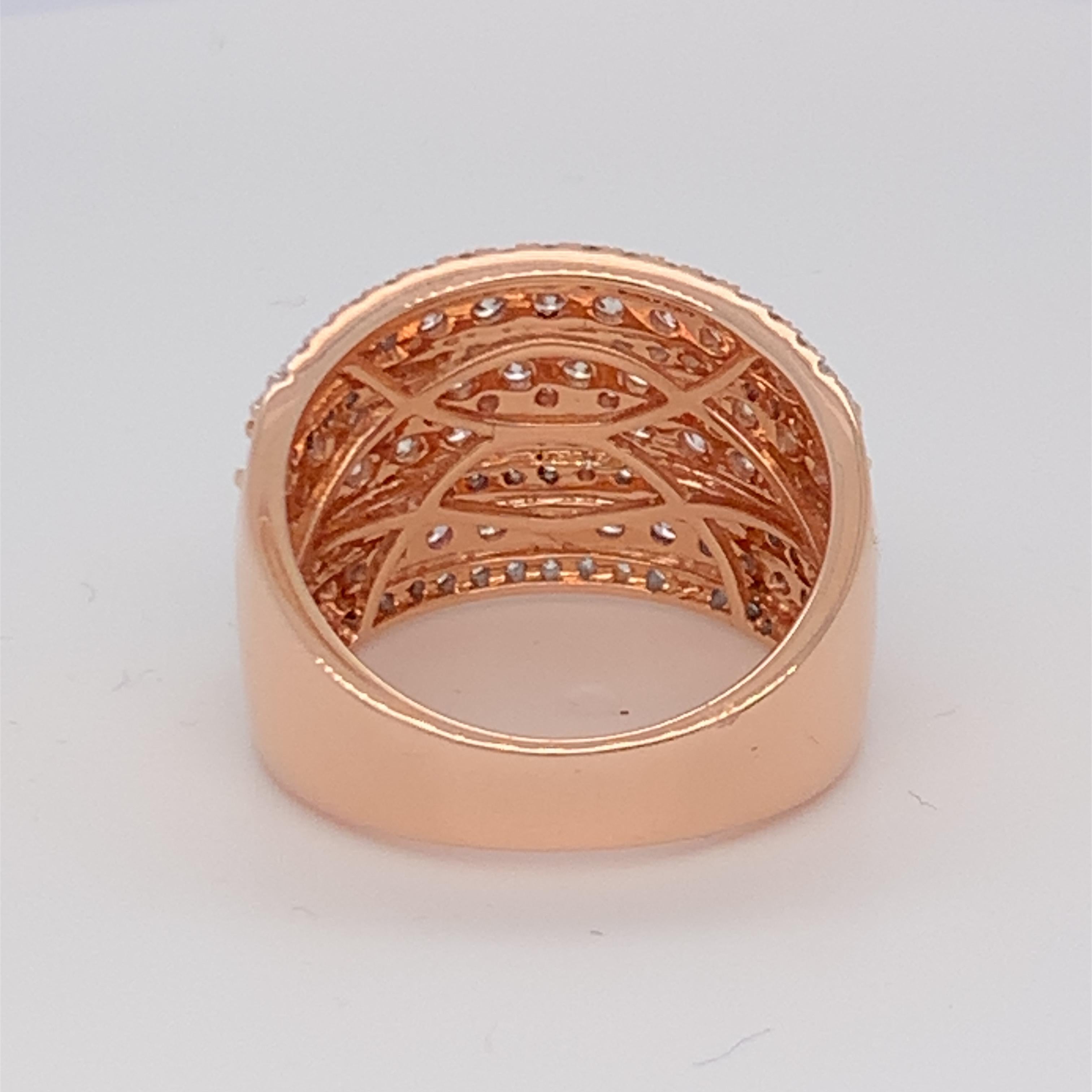 2.09 Carat Pink & White Diamond Band in 14k Rose Gold 3