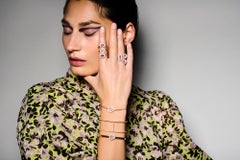 2.09 Carat Purple, Yellow, Pink Sapphire Rose Gold Three-Stone Cocktail Ring