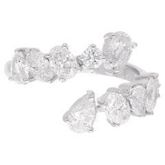 2.09 Carat SI Clarity HI Color Diamond Wrap Ring 18 Karat White Gold Jewelry