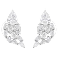 2,09 Karat SI/H Birnenförmige Diamant-Ohrringe im runden Brillantschliff 14 Karat Weißgold