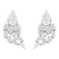 2,09 Karat SI/H Birnenförmige Diamant-Ohrringe im runden Brillantschliff 18 Karat Weißgold