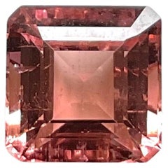 2,09 Quilates Turmalina rosa melocotón Piedra de talla octogonal facetada Calidad superior natural