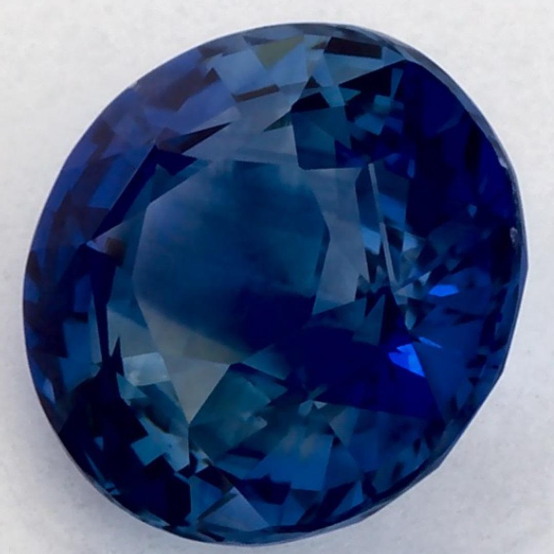 2.09 Ct Blauer Saphir Rund Zertifiziert Loser Edelstein (Rundschliff) im Angebot