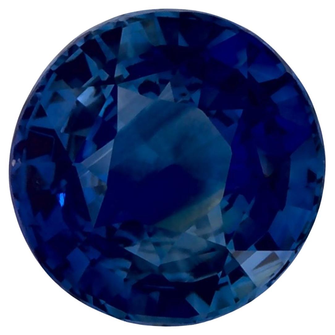 2.09 Ct Blue Sapphire Round Certified Loose Gemstone