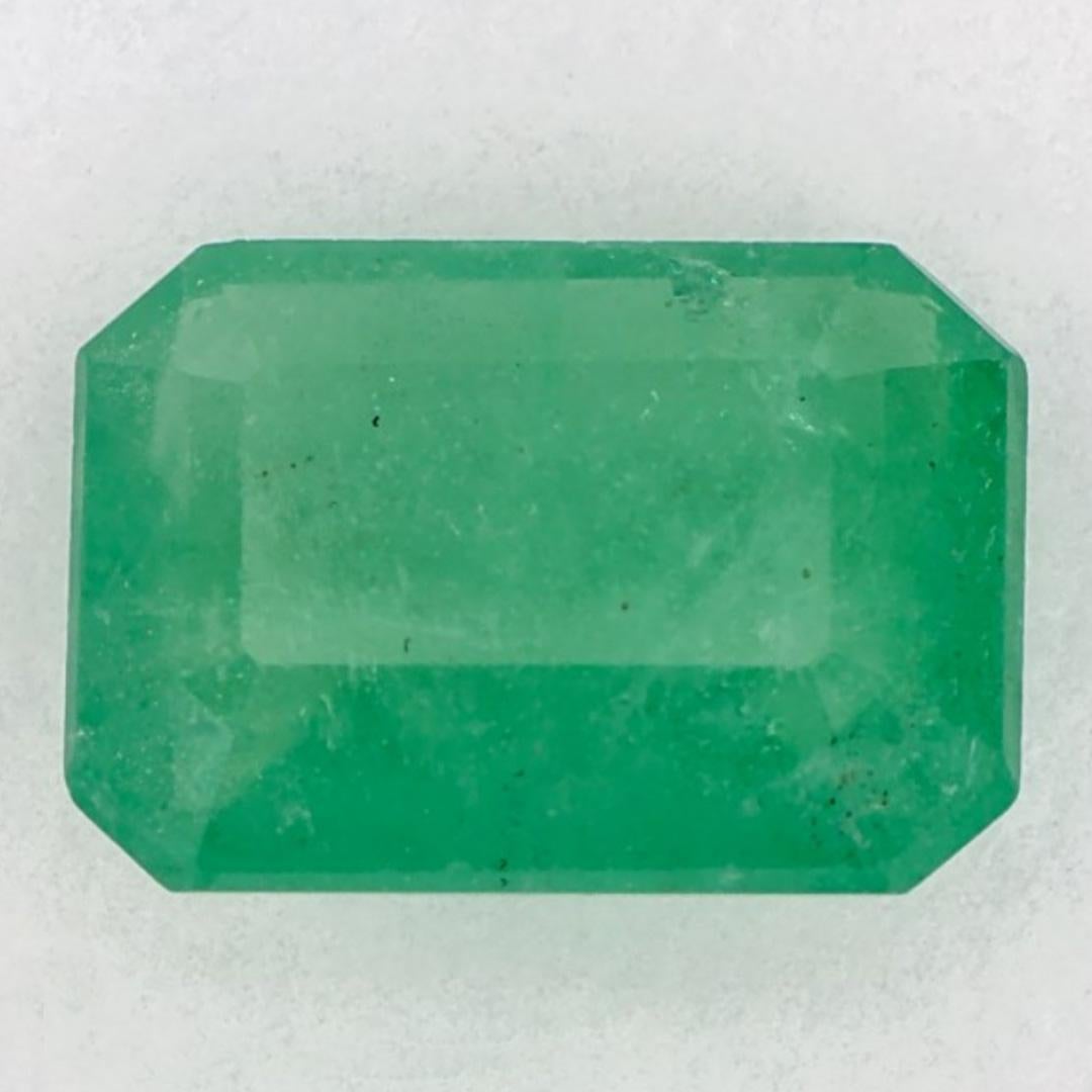 Women's or Men's 2.09 Ct Emerald Octagon Cut Loose Gemstone For Sale