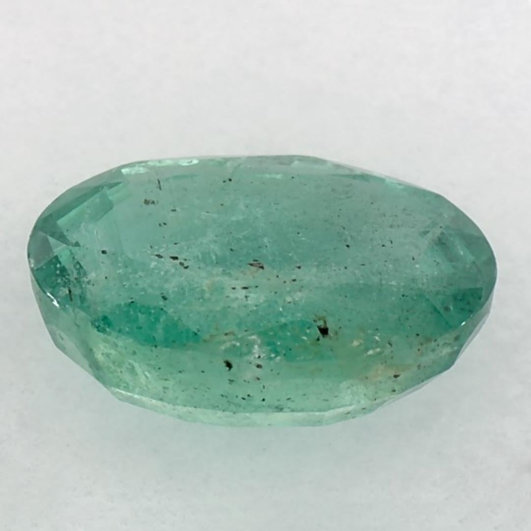 2.09 Ct Emerald Oval Loose Gemstone In New Condition For Sale In Fort Lee, NJ