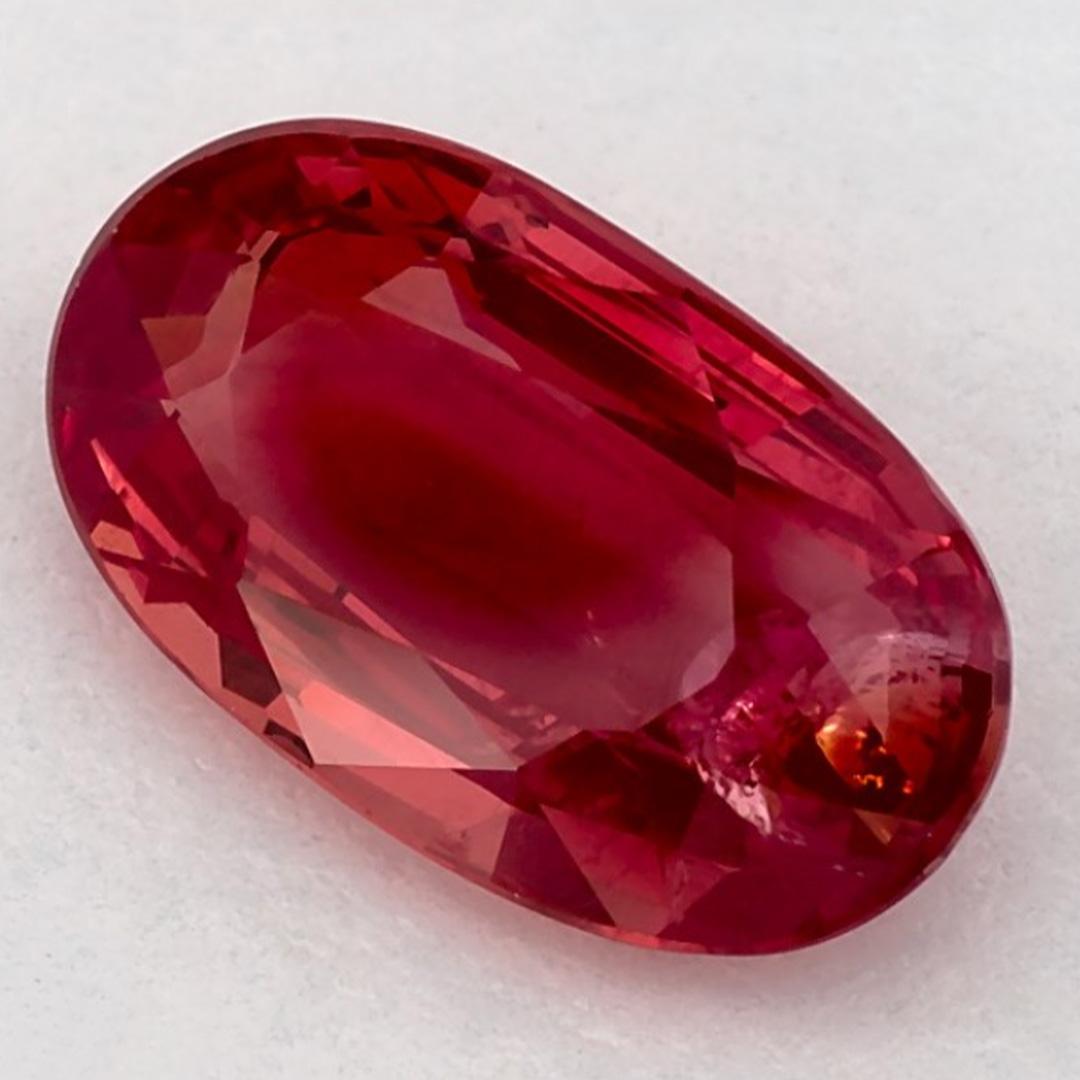 2.09 Ct Ruby Oval Loose Gemstone Corte oval en venta