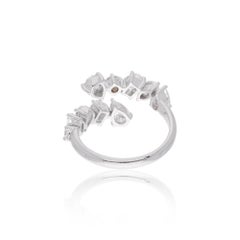 2.09 Ct SI/H Natural Diamond 18k White Gold Open Bypass Band Ring