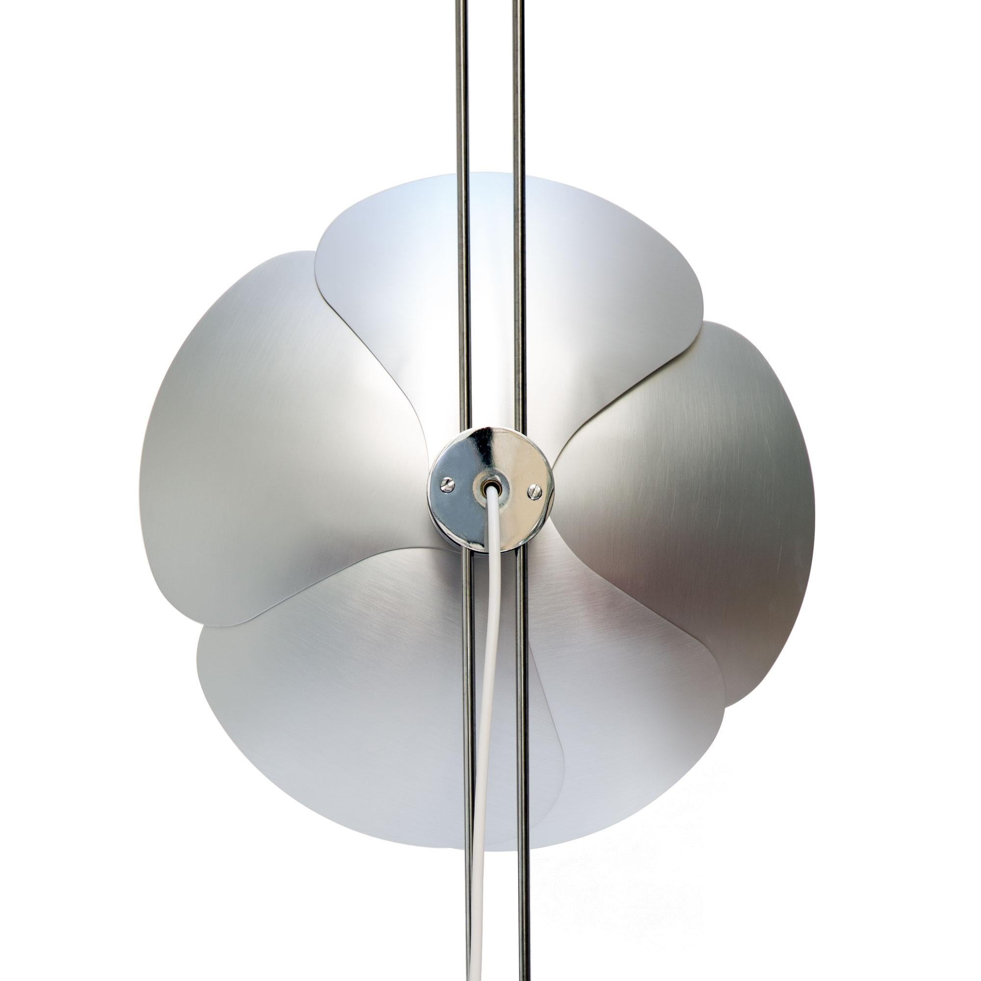 2093-80 Floor Lamp by Disderot
Limited Edition. 
Designed by Olivier Mourgue
Dimensions: Ø 34 x H 80 cm.
Materials: Polished stainless steel and aluminum.

Delivered with authentication certificate. Made in France. Custom finishes are available on
