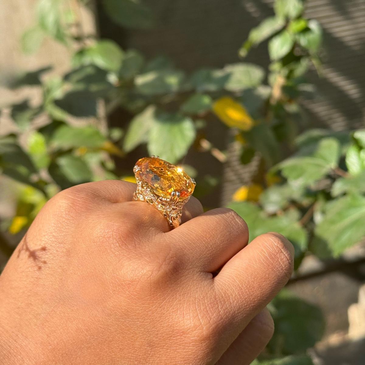 in vendita:  Anello cocktail regale con citrino grande da 20,96 CTW e diamanti in oro giallo 14k 12