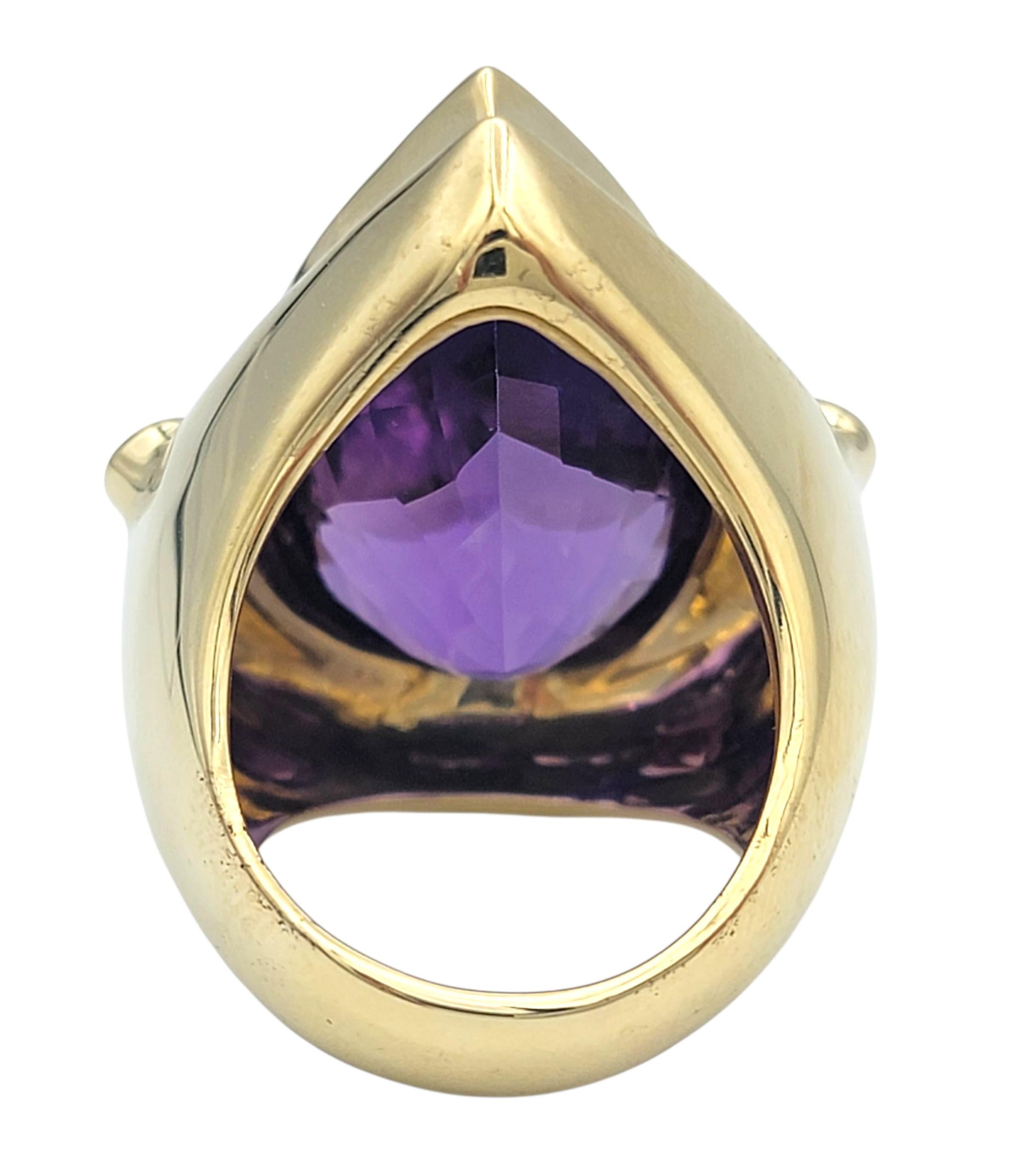 20.98 Bague cocktail en or jaune 14 carats avec améthyste poire et rubis Pour femmes en vente