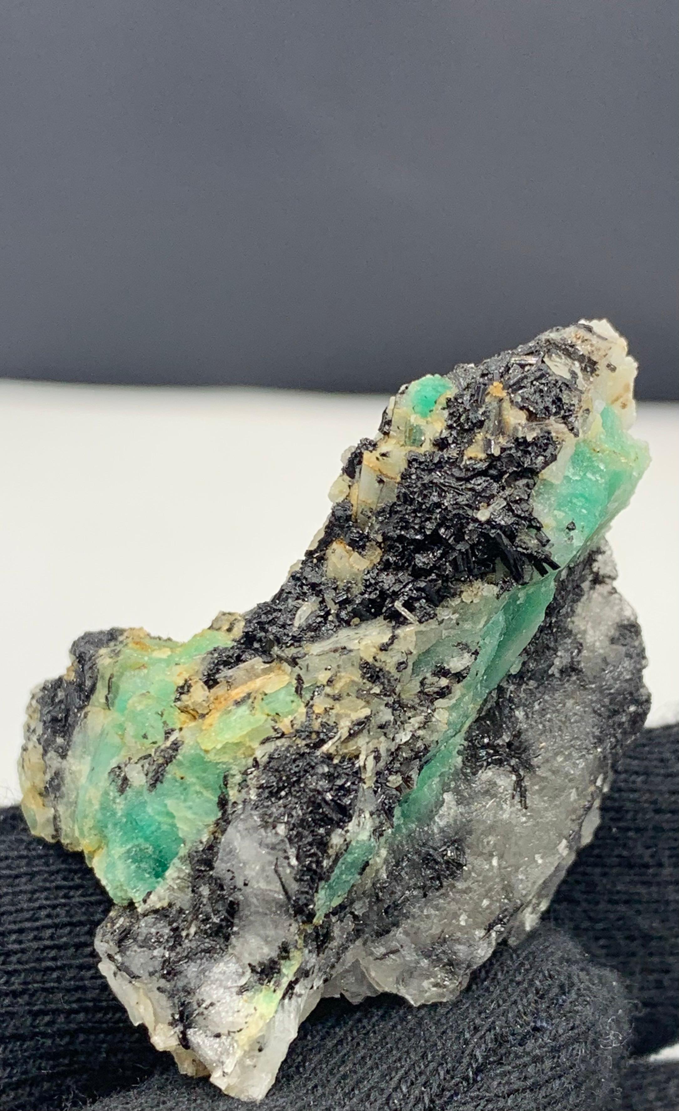 20.98 Gram Lovely Emerald Specimen From Chitral Valley, Pakistan 

Weight: 20.98 Gram 
Dimension: 4.6 x 3.6 x 1.9 Cm
Origin: Chitral Valley, Khyber Pukhtunkhuwa Province, Pakistan 

Emerald has the chemical composition Be3Al2(SiO3)6 and is