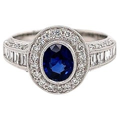 2.09Carat Sapphire Diamond Engagement Ring