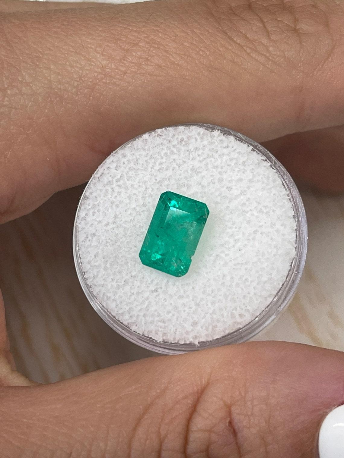 Emerald Cut 2.09ct Imperfectly Perfect Colombian Emerald 10x7mm Elongated Cut May Birthstone For Sale