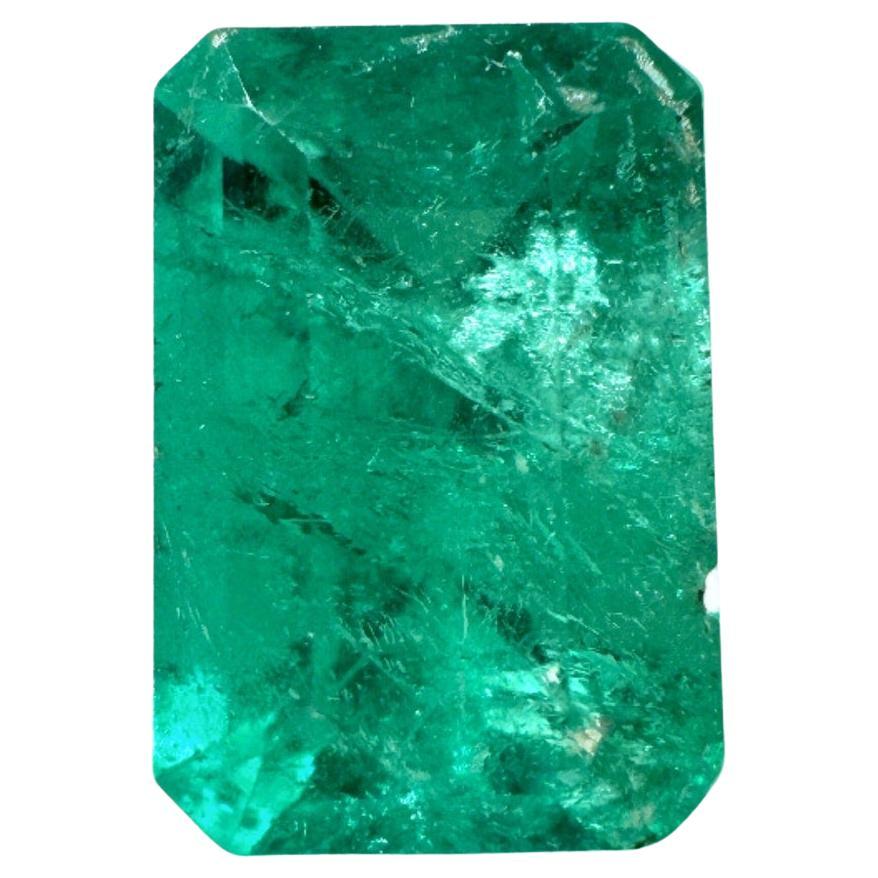 2.09ct Imperfectly Perfect Colombian Emerald 10x7mm Elongated Cut May Birthstone For Sale