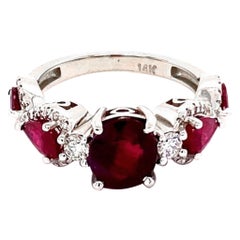 2.09ct Natural Ruby 14k White Gold Ring