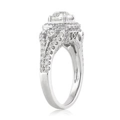 2.09ct Old Mine Cut Diamond Engagement Ring