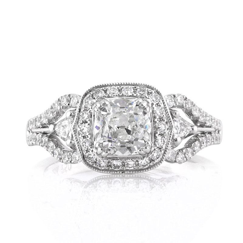 2.09ct Old Mine Cut Diamond Engagement Ring For Sale