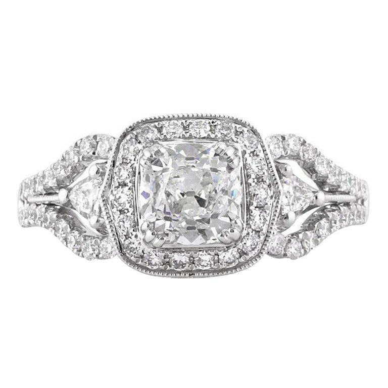 2.09ct Old Mine Cut Diamond Engagement Ring