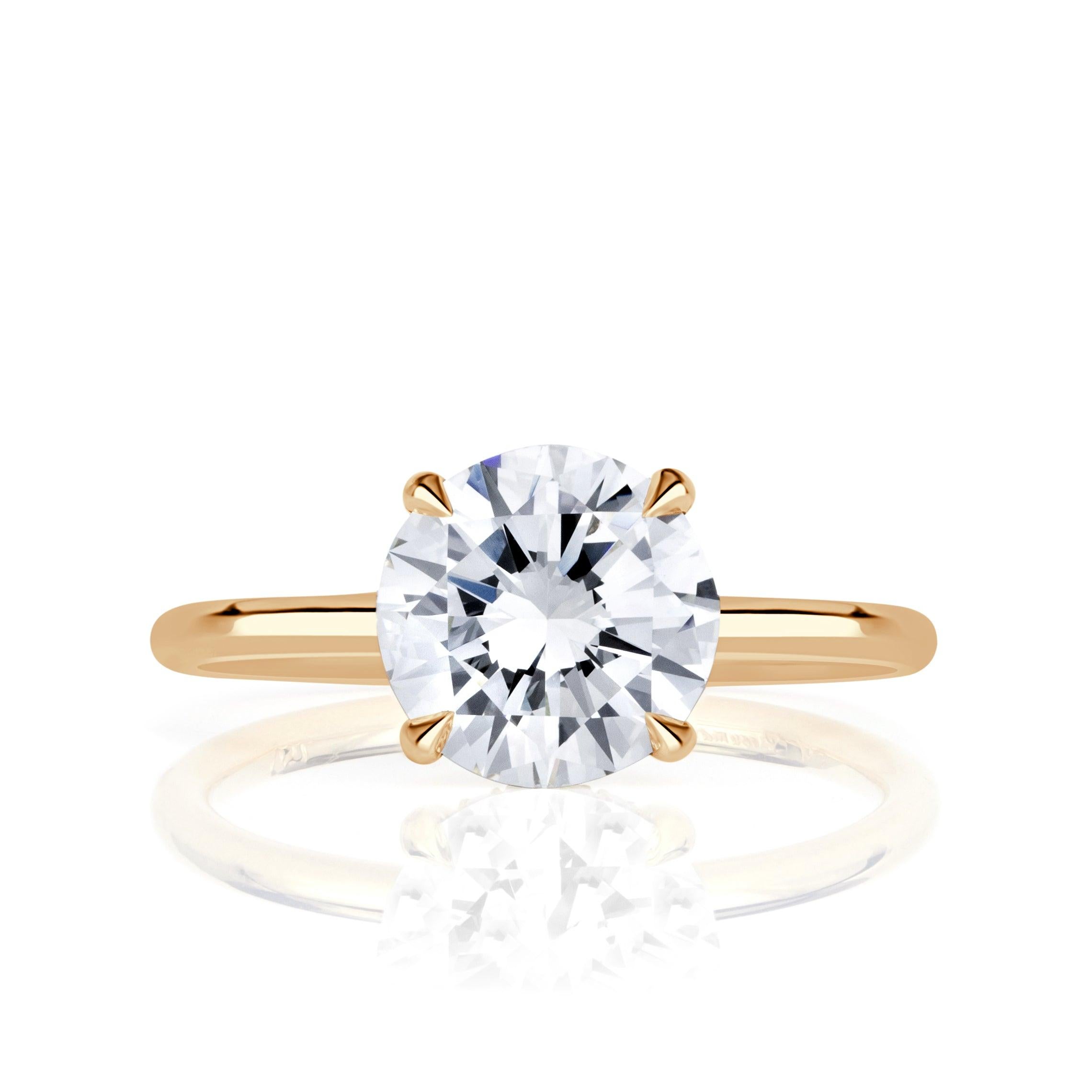 2.09ct Round Brilliant Cut Diamond Engagement Ring For Sale