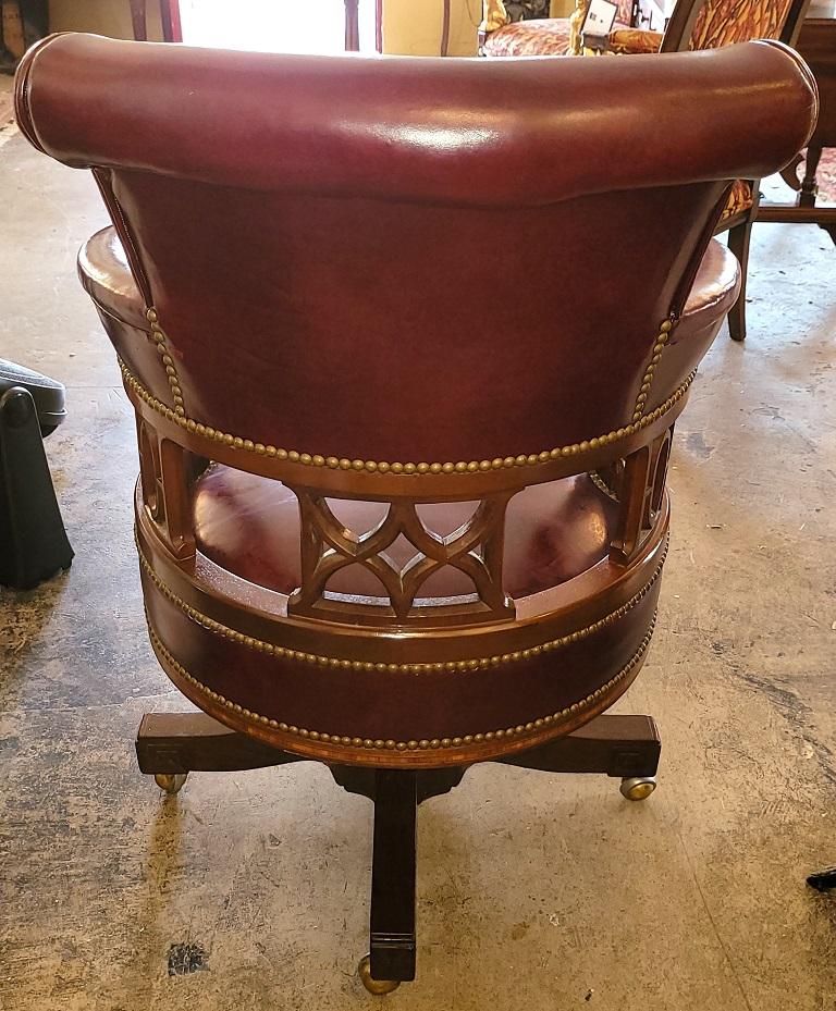 Faux Leather 20C Burgundy Executive Swivel Chair For Sale