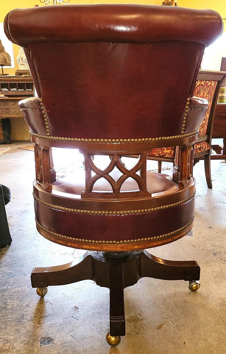 20C Burgundy Executive Swivel Chair For Sale 1