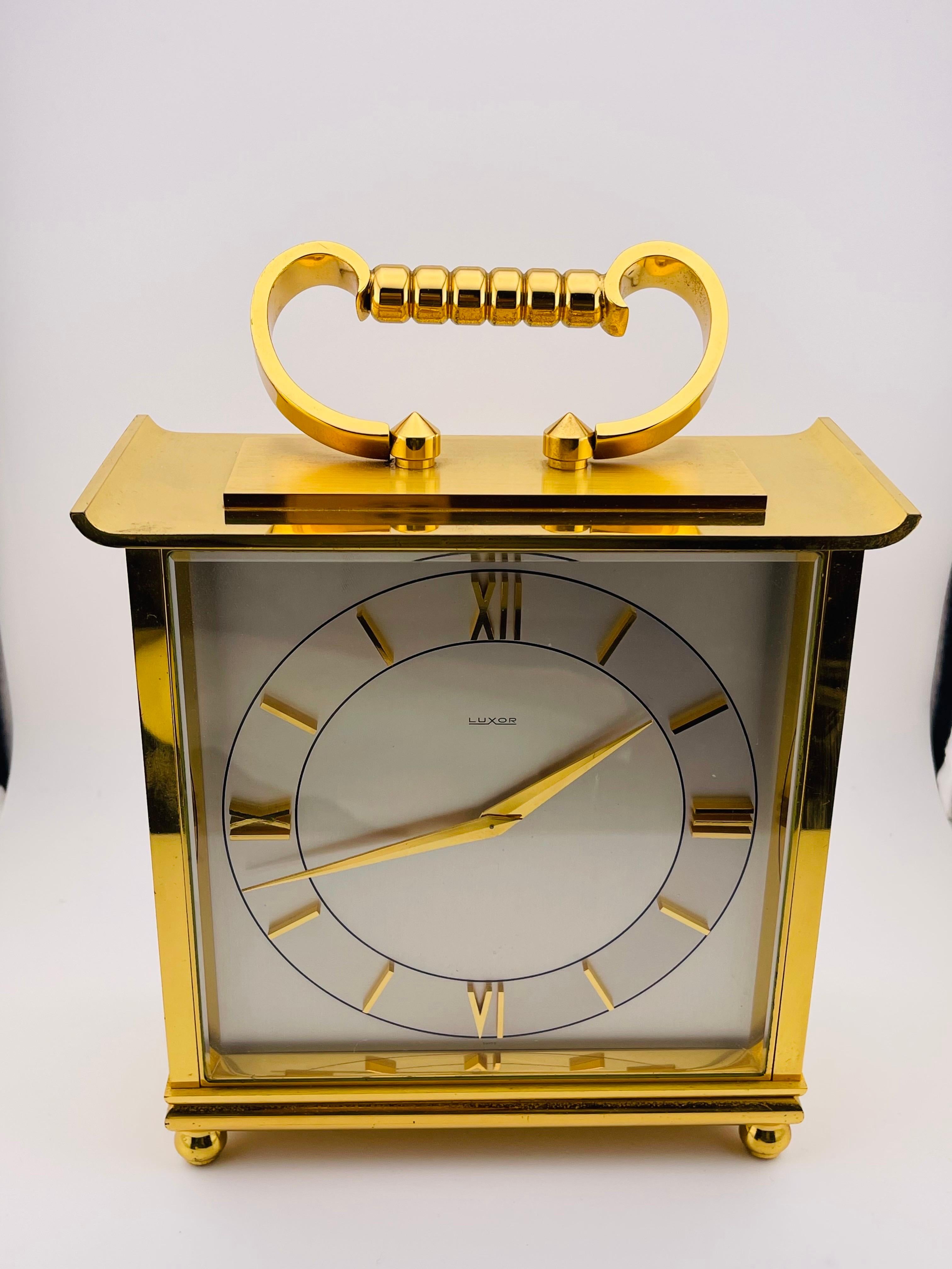 20C Le COUTURE LUXOR BRASS CLOCK For Sale 4