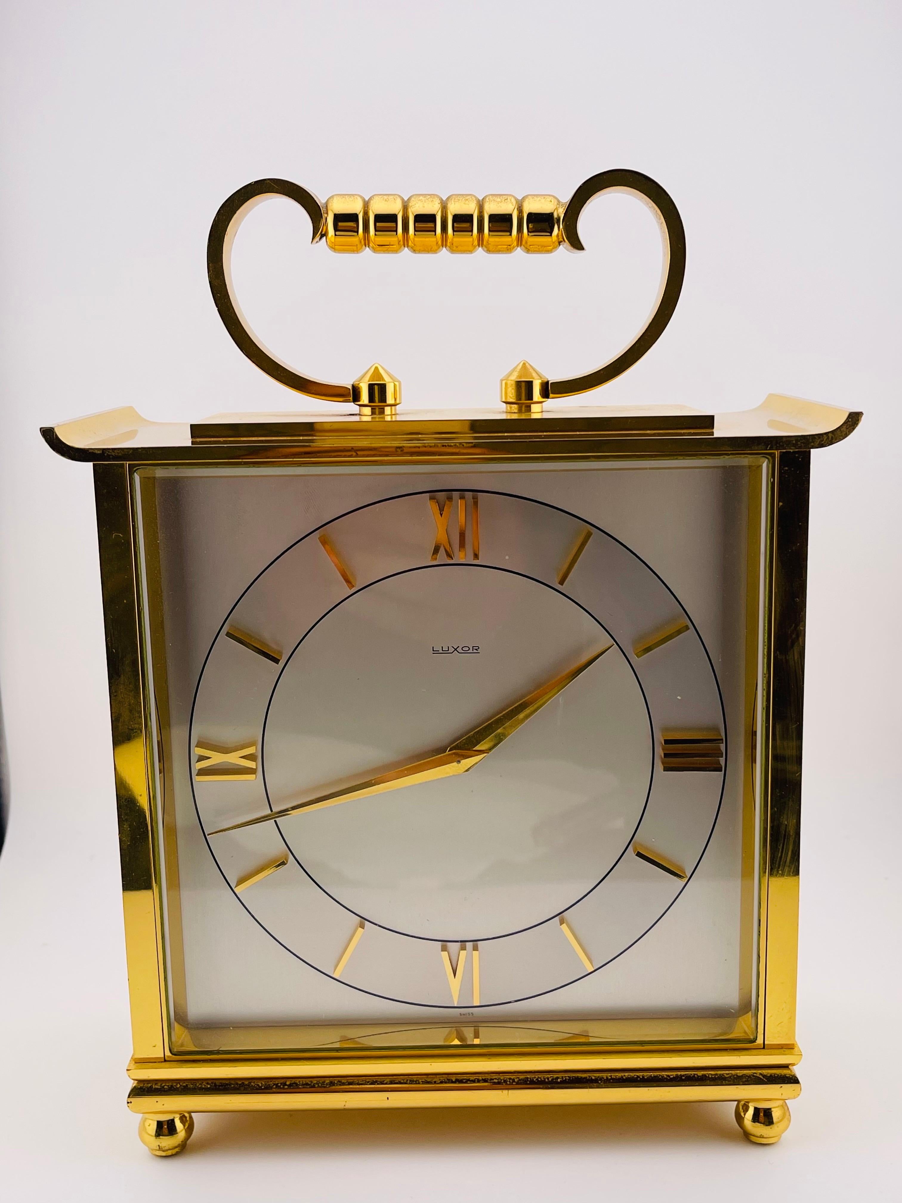 20C Le COUTURE LUXOR BRASS CLOCK For Sale 6