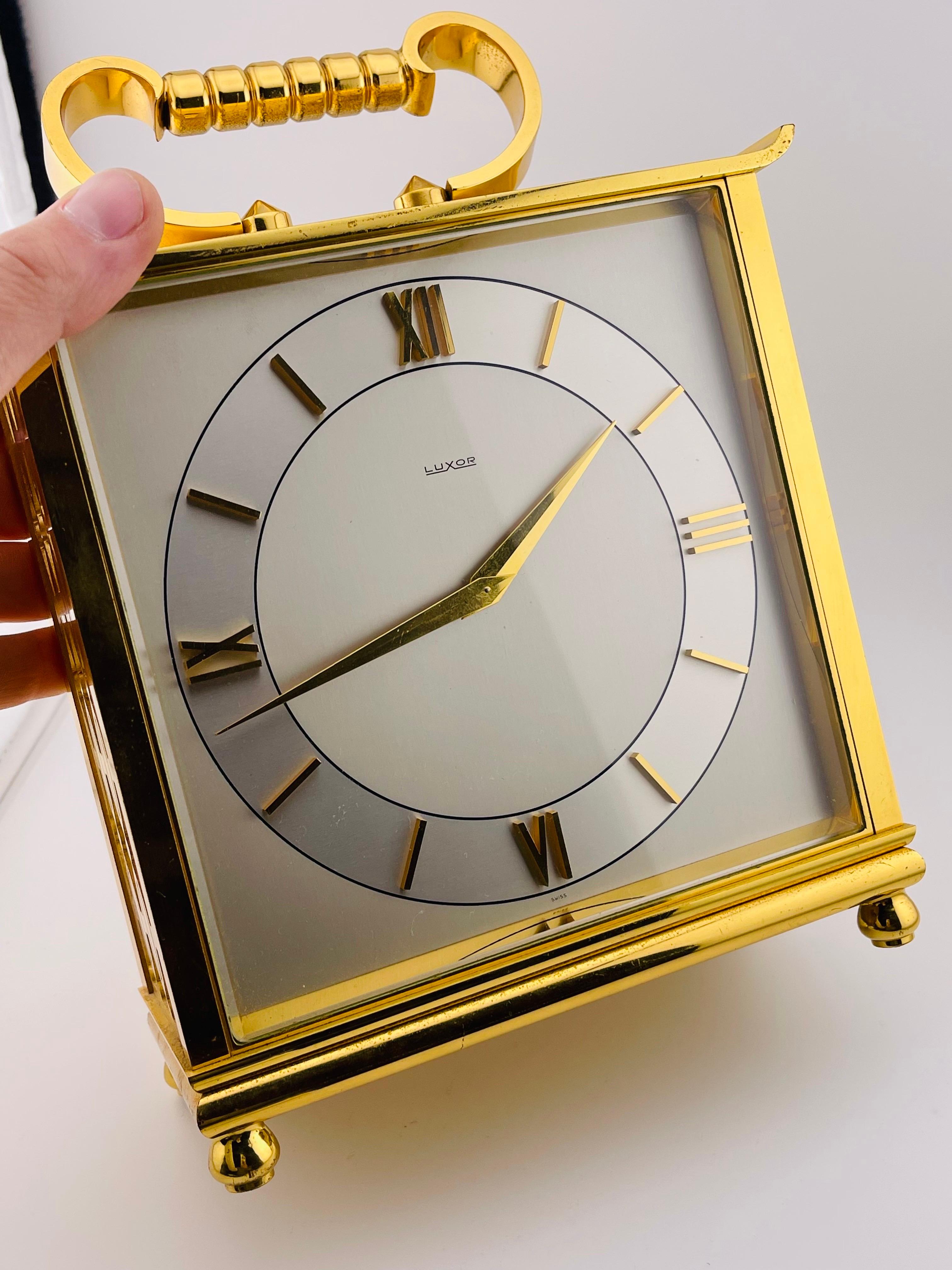 20C Le COUTURE LUXOR BRASS CLOCK In Good Condition For Sale In Berlin, DE
