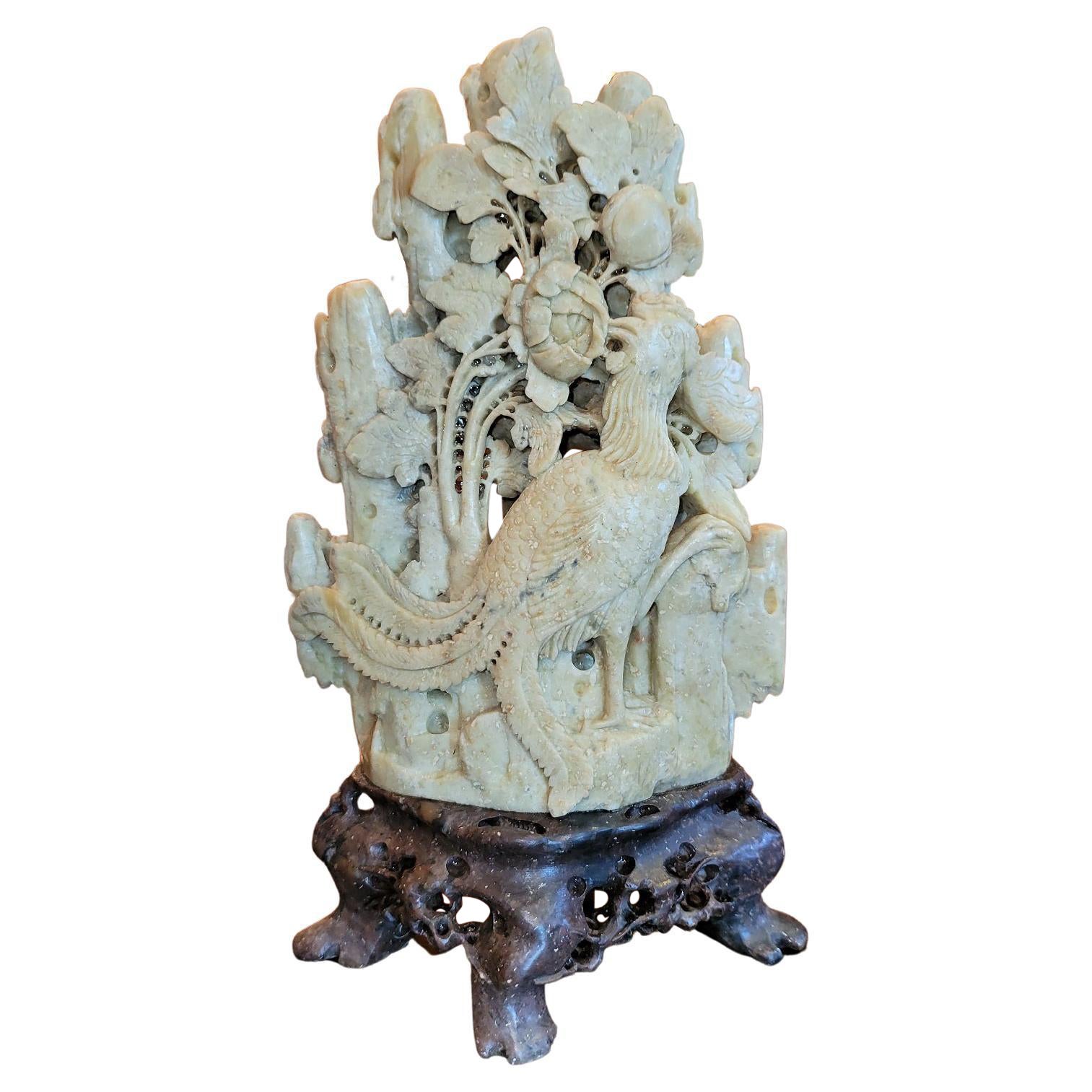 20C Sculpture chinoise moyenne en stéatite