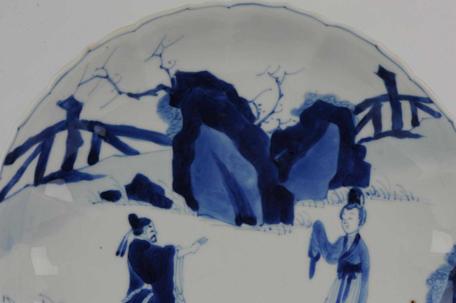 Antique circa 1700 Chinese Porcelain Plate Kangxi Chinese Taste Chenghua Mark 5