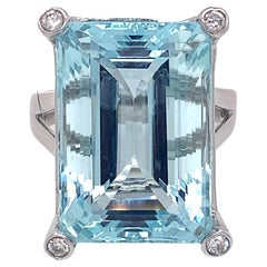 20ct Aquamarine and Diamond Cocktail Ring