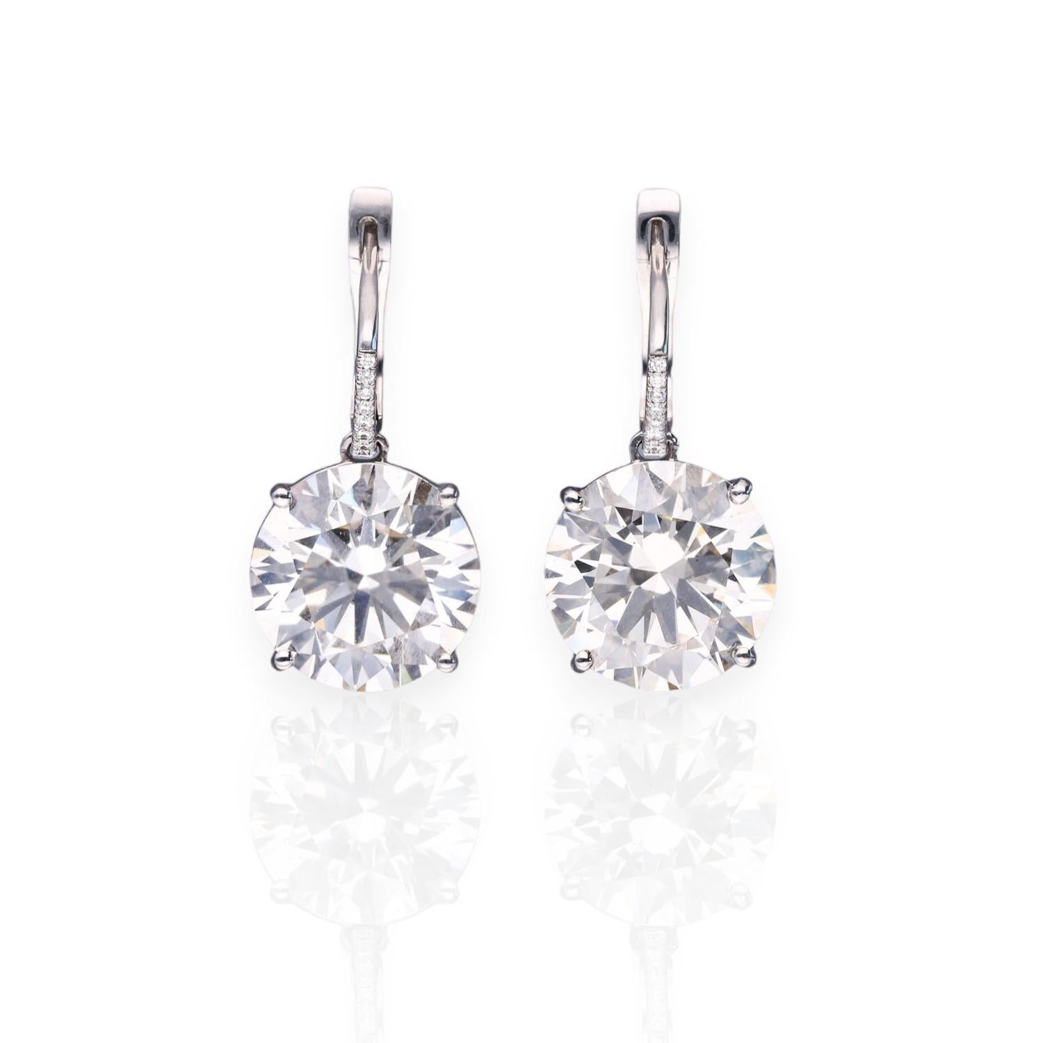 Art Deco 20ct diamond earrings HRD Certified For Sale
