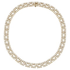 Retro 20ct Diamond Necklace in 18k Yellow Gold