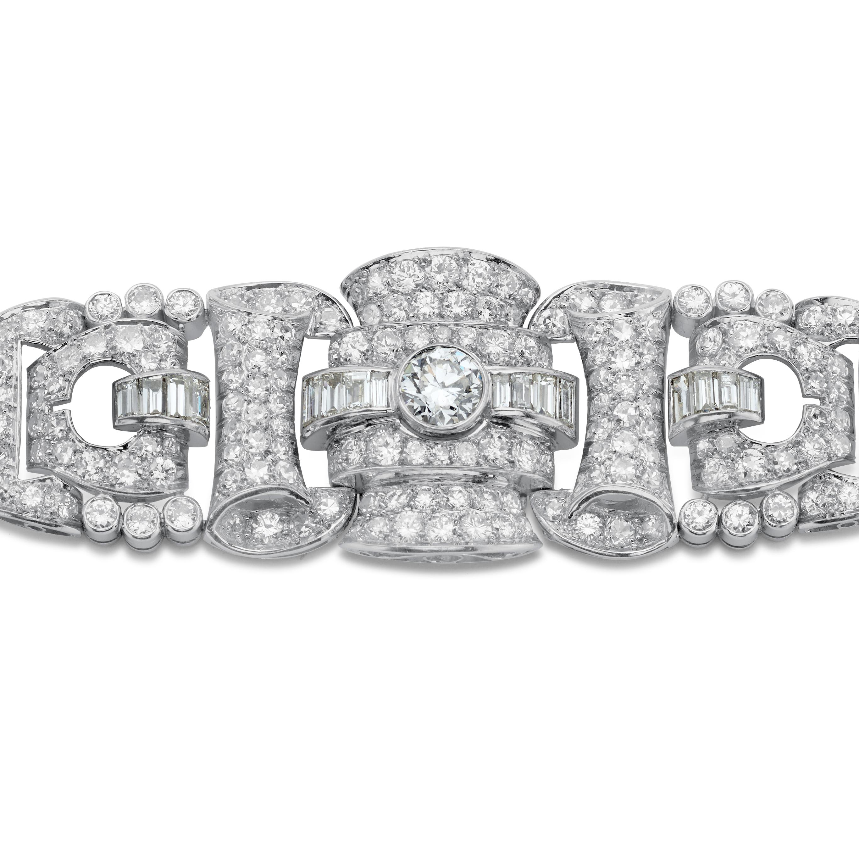 Rétro Bracelet rétro en diamant 20ct en vente