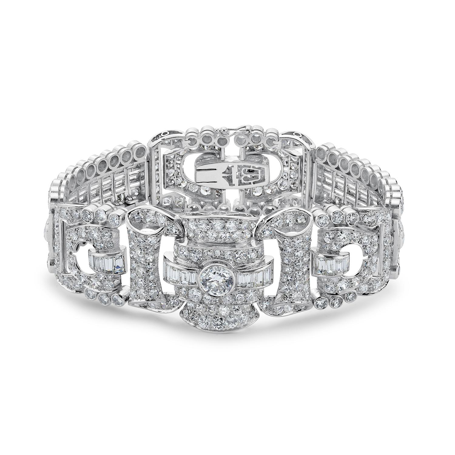 Bracelet rétro en diamant 20ct Bon état - En vente à West Palm Beach, FL