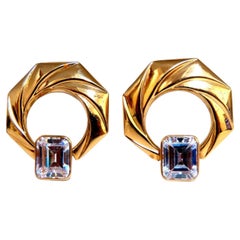 Boucles d'oreilles CZ en or 14 carats, 20 carats, taille émeraude