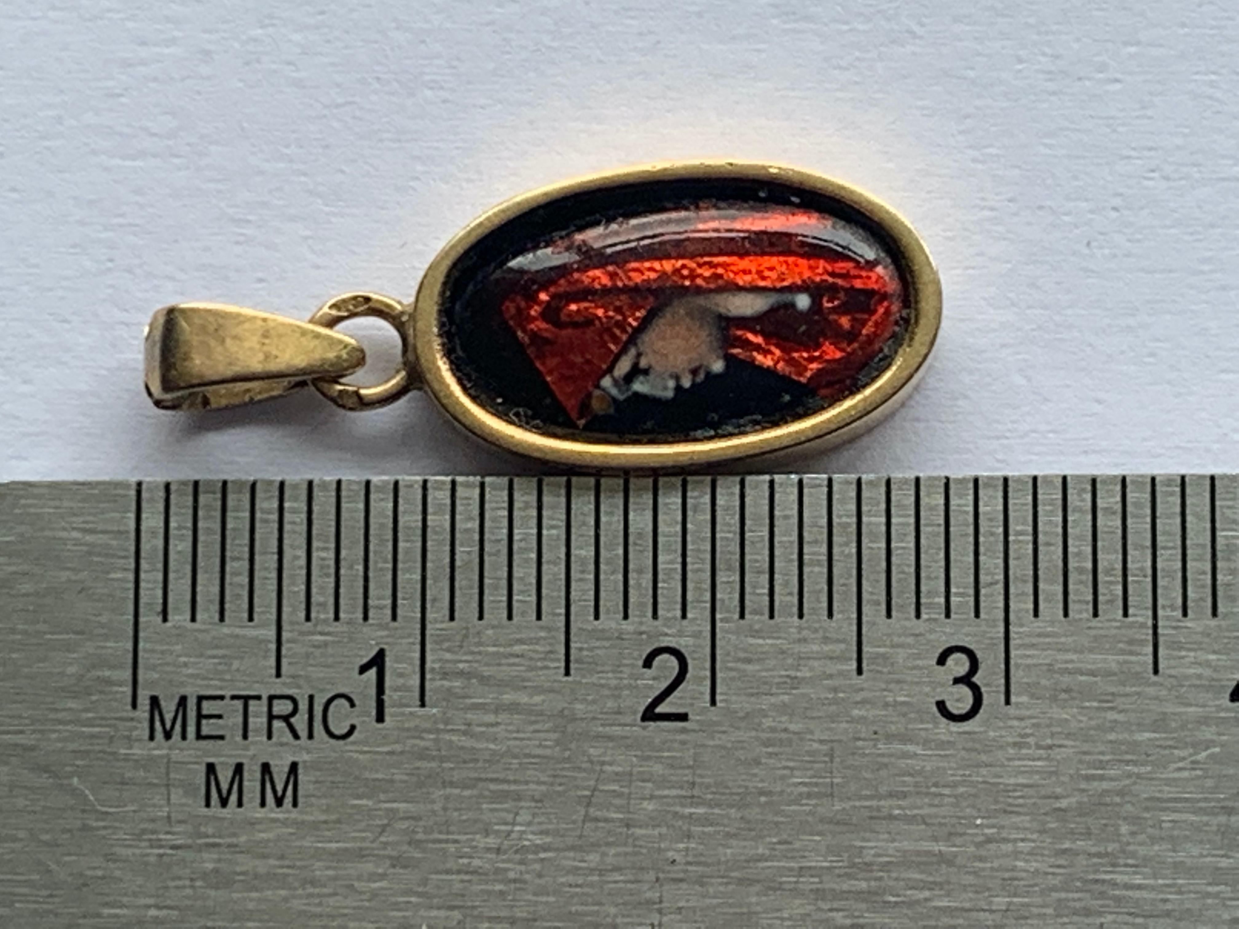 Colgante Retrato Limoges Esmaltado Antiguo Oro 20ct en venta 1