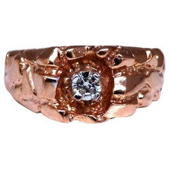 .20ct. mens natural round diamond solitaire ring 14kt gold H/Vs*