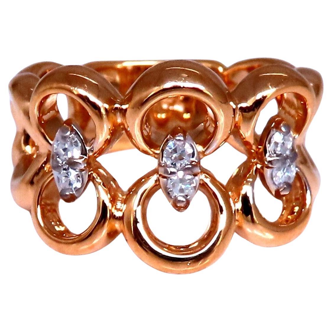.20 Karat natürliche Diamanten Kreise Schleifen-Ring 14kt Gold