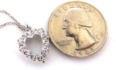 .20ct natural diamonds open heart necklace 14kt*