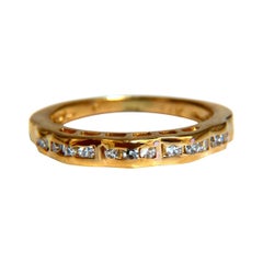 0,20 Karat natürlicher runder Diamantband Ring 14 Karat Kanal gesetzter Ring