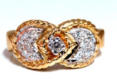 .20 Carat Natural Round Diamond Ring 14 Karat Bow Deco