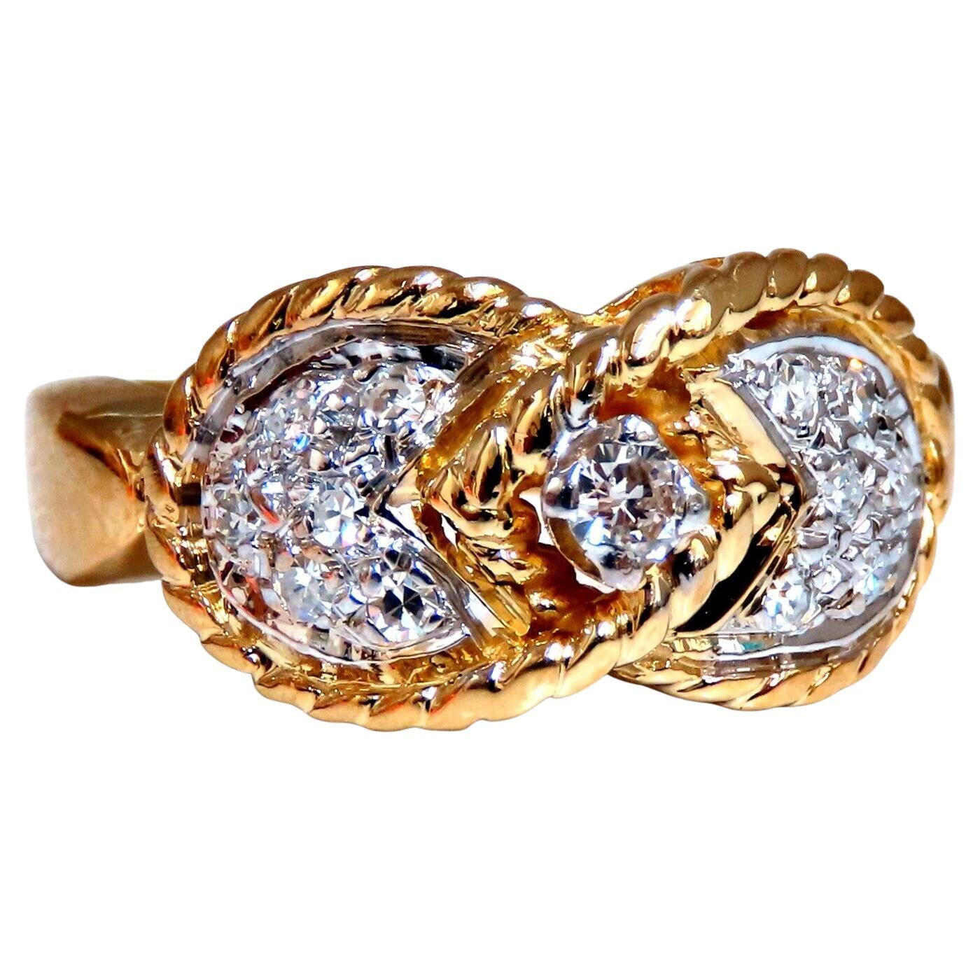 .20 Carat Natural Round Diamond Ring 14 Karat Bow Deco For Sale