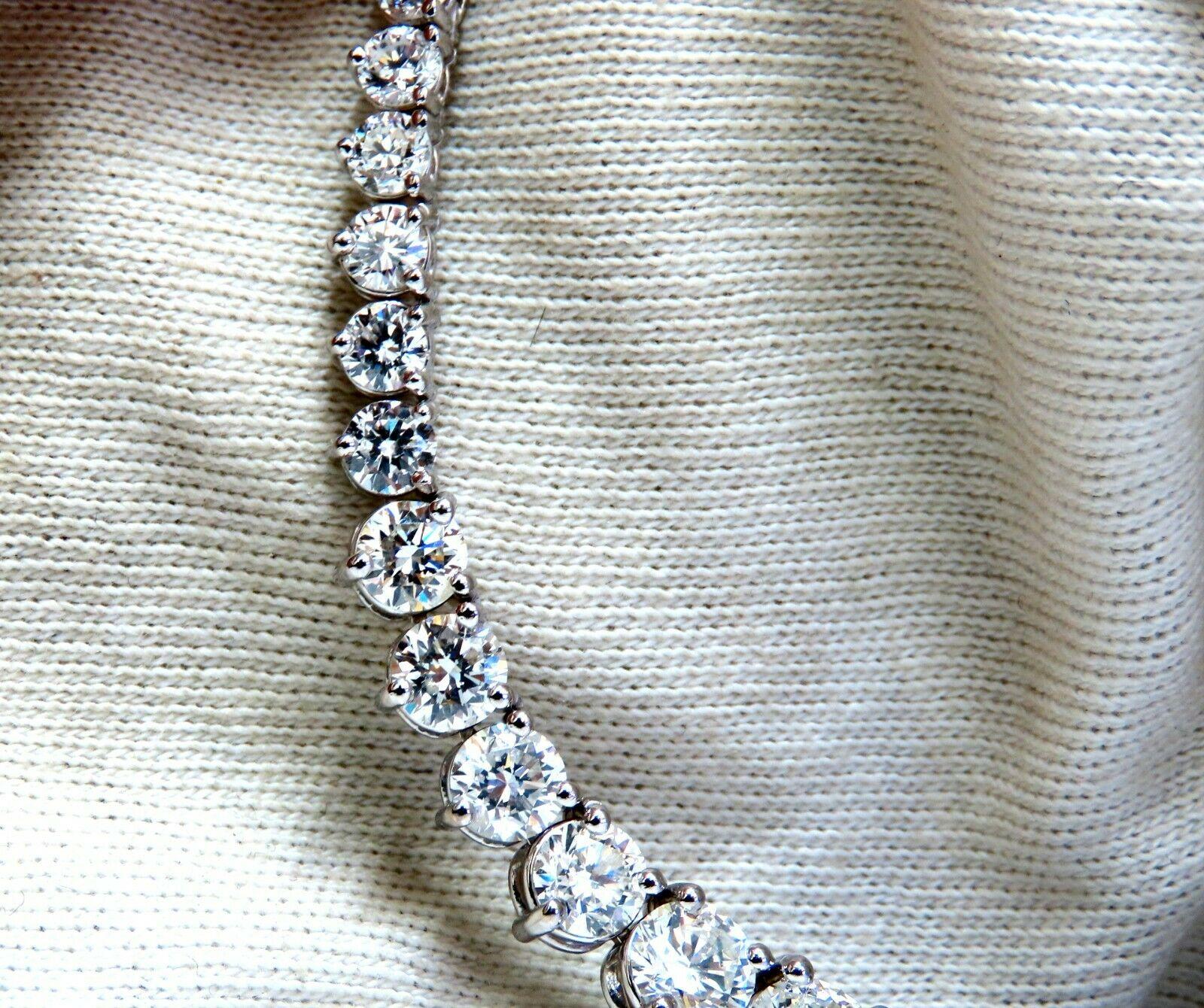 20 Carat Natural Round Diamonds Classic Riviera Tennis Necklace Eternity 14kt 1