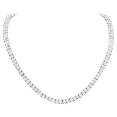 Collana Tennis ovale da 20 carati, diamanti naturali (F-G, VS-SI1) in oro 18k da 18 pollici