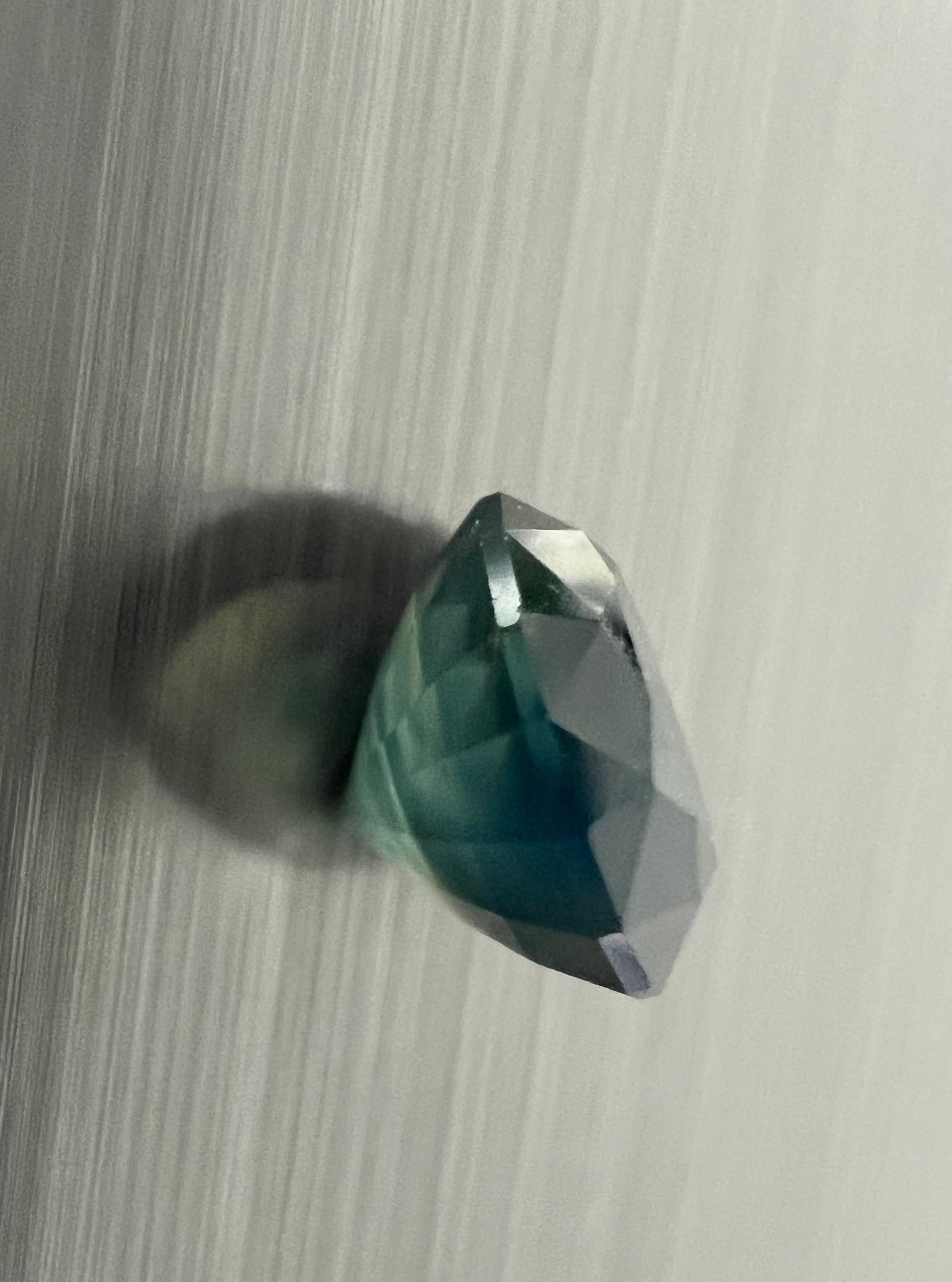 Artisan 2.0ct Round Teal NATURAL Unheated SAPPHIRE Gemstone For Sale