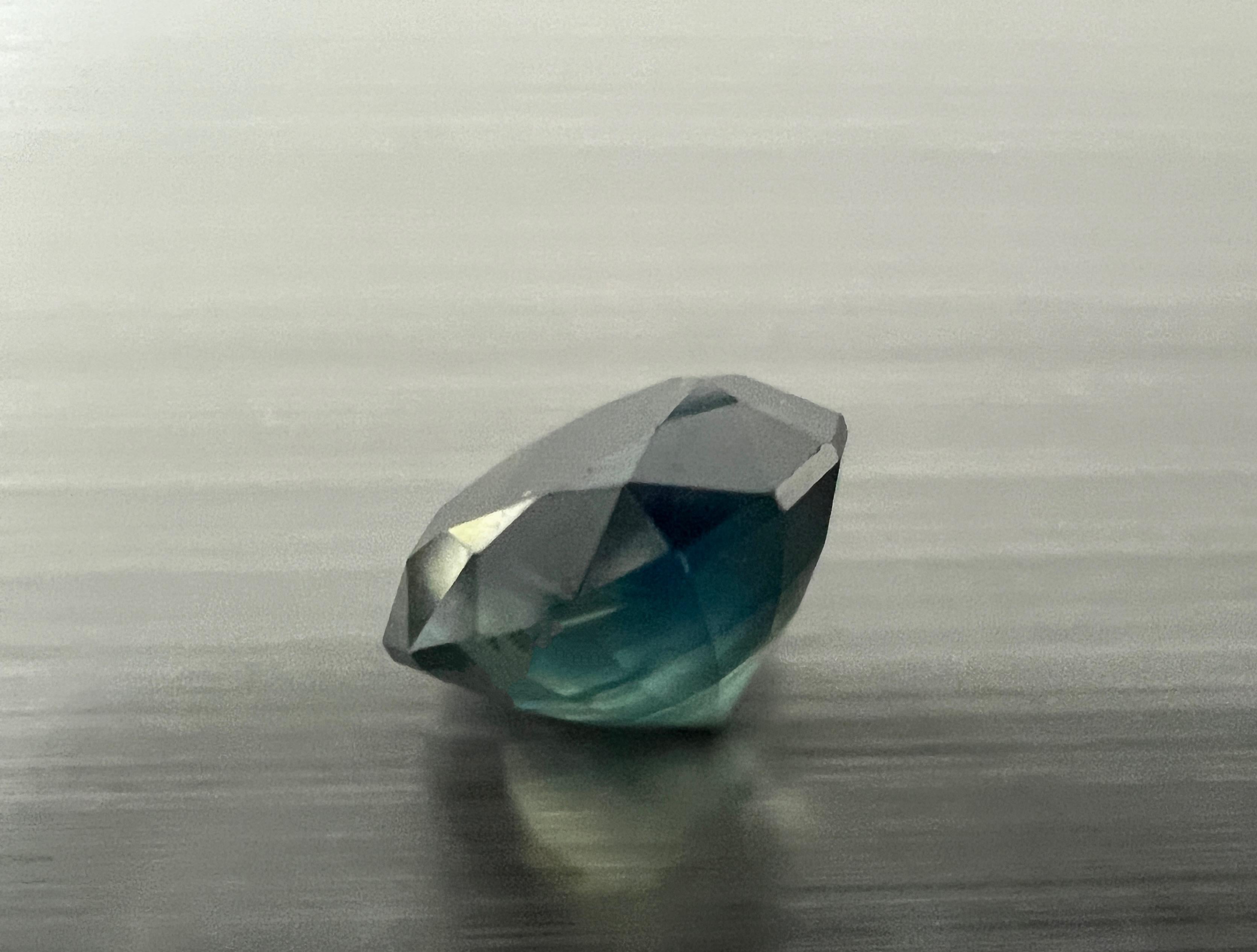 Round Cut 2.0ct Round Teal NATURAL Unheated SAPPHIRE Gemstone For Sale
